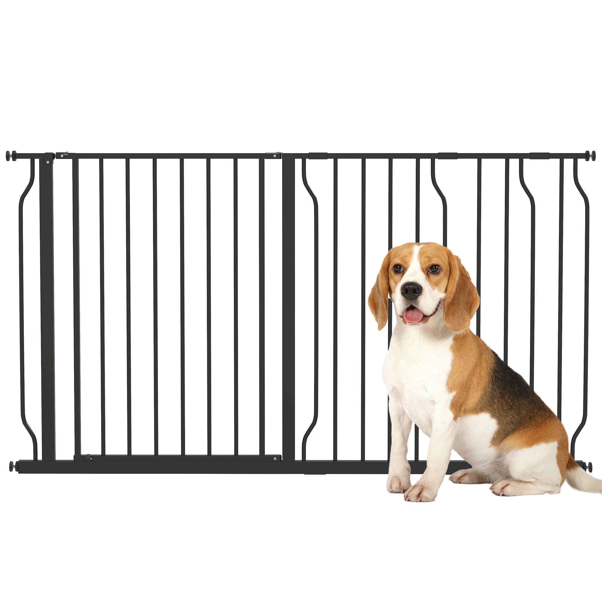 Sans Marque - Barrière pour chien, ouverture bidirectionnelle, fixation murale par boutons, réglable 75-145 cm - Image 1