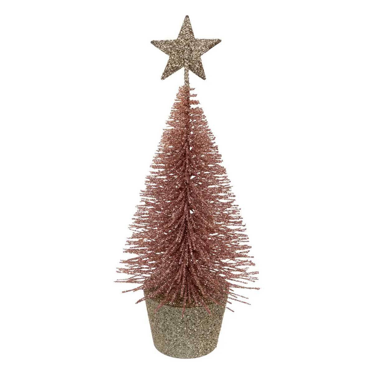 Atmosphera - Sapin Déco de Noël "Paillette" 15cm Rose