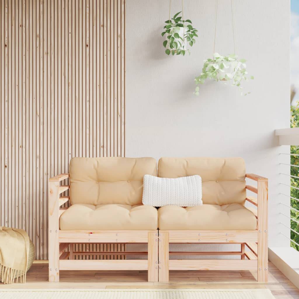 Canapés d'angle avec coussins 2 pcs | Canapé D'extérieur | Sofa De Jardin bois de pin massif Maison Chic - Image 2