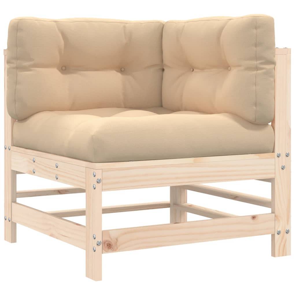 Canapés d'angle avec coussins 2 pcs | Canapé D'extérieur | Sofa De Jardin bois de pin massif Maison Chic - Image 4