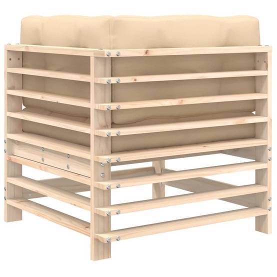 Canapés d'angle avec coussins 2 pcs | Canapé D'extérieur | Sofa De Jardin bois de pin massif Maison Chic - Image 7