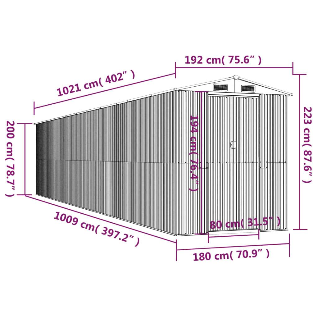 Vidaxl - Abri de jardin Anthracite 192x1021x223 cm Métal galvanisé 19.6m² vidaXL 3147459 - Image 3