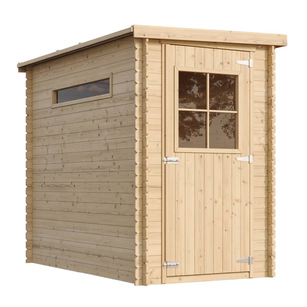 Timbela - Abri de jardin en bois l239xL144xH198 cm/2.63 m² - Stockage extérieur - Petit abri à outils, Local à vélos -  19 mm d’épaisseur - Timbela M306 - Image 2