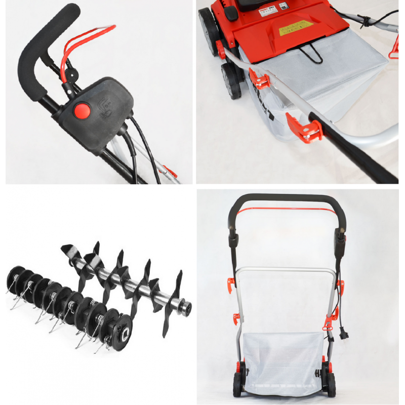Hecht 1683 Scarificateur aérateur électrique 2en1 1600W 8 couteaux doubles 24griffres avec profondeur réglable - Image 3
