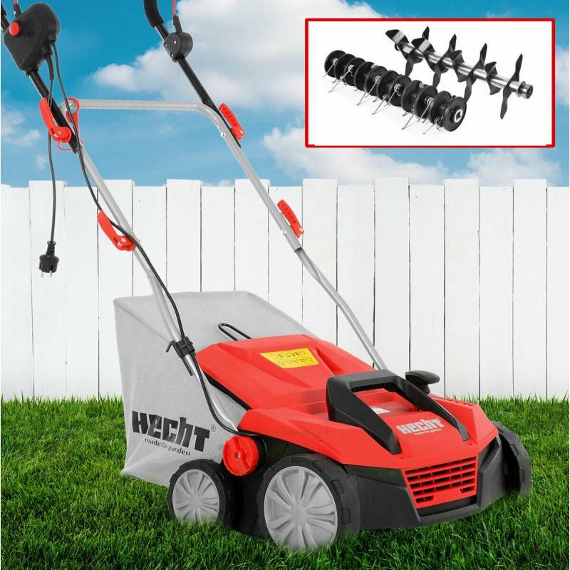 Hecht 1683 Scarificateur aérateur électrique 2en1 1600W 8 couteaux doubles 24griffres avec profondeur réglable - Image 1