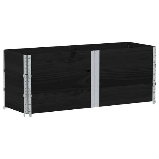 Jardinière bois de pin noir 150 x 50 x 60.5 cm - PANGIVO - Image 2