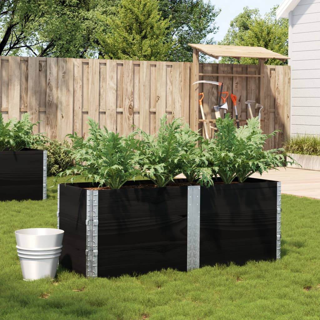 Jardinière bois de pin noir 150 x 50 x 60.5 cm - PANGIVO - Image 1