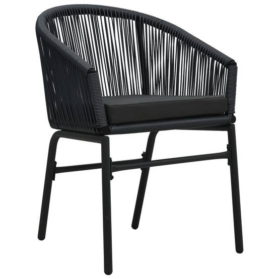 Salon de Jardin 6P 140cm Rotin PVC avec Coussins Inclus Noir – ComfortXL Outdoor Living - Image 4