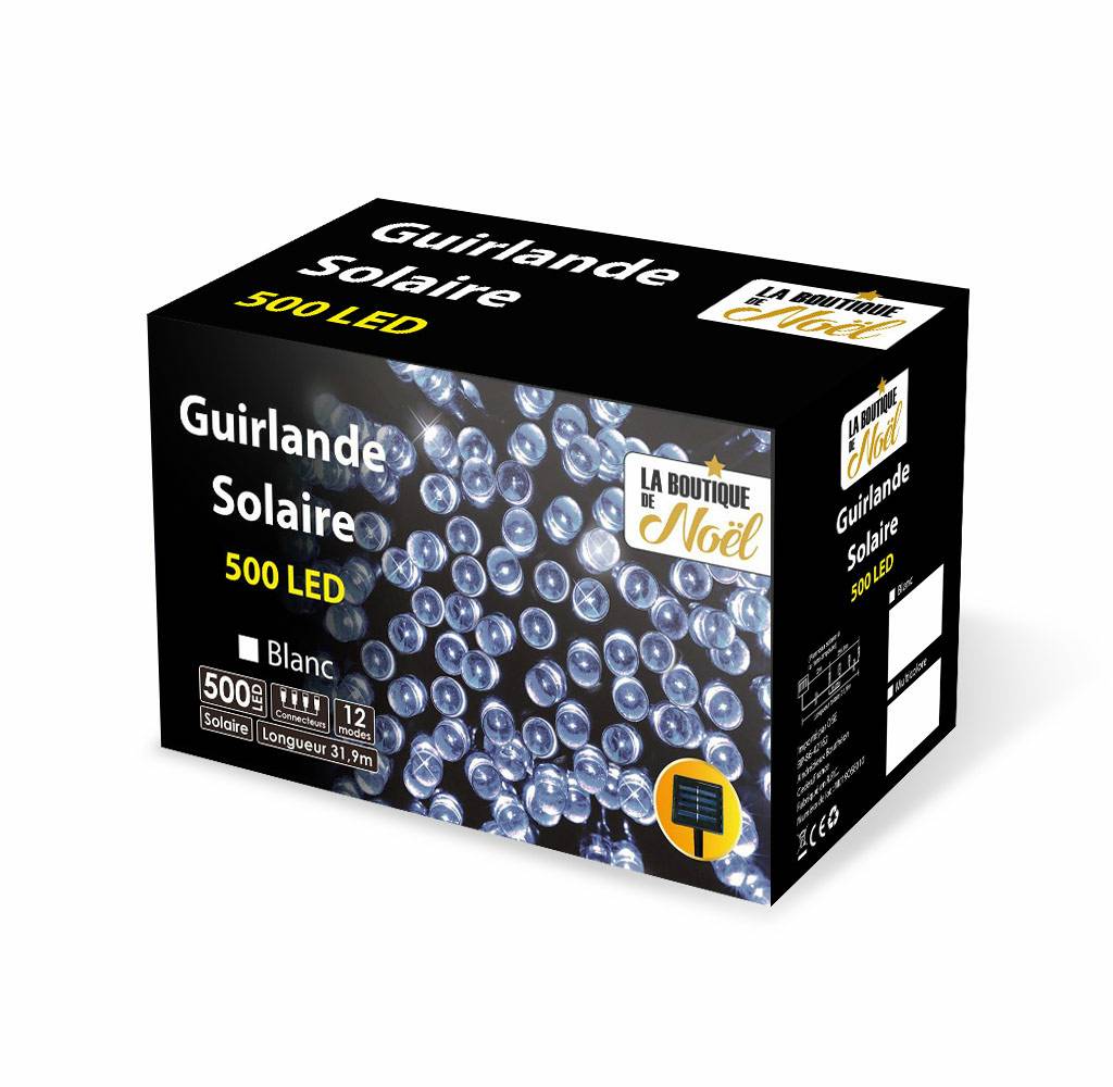 Guirlande solaire à LED multifonction 32 mètres Blanc Froid - Image 1