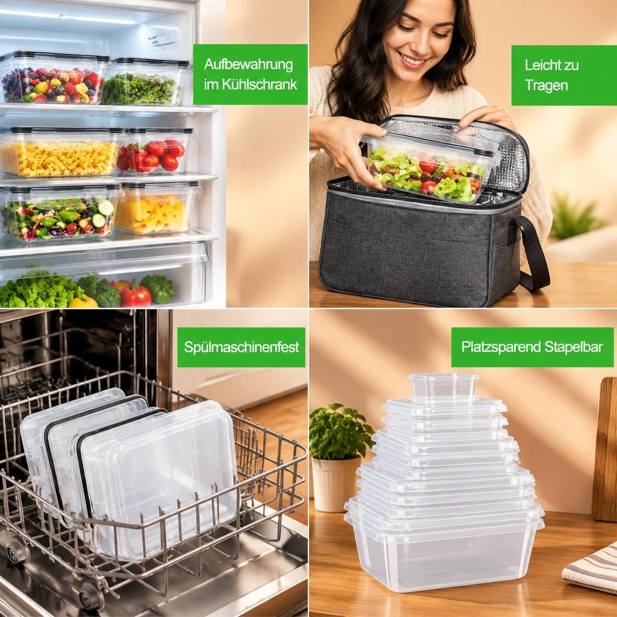 Lot de 40 Boîtes de Conservation Alimentaire avec Couvercles - Image 6