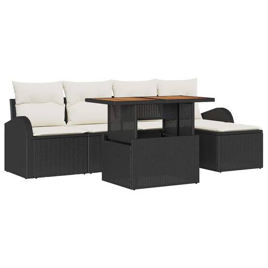 ComfortXL - Salon de Jardin 4 Places 6 pcs Poly Rotin avec Rangement et Repose-pieds Noir – ComfortXL Outdoor Living - Image 2