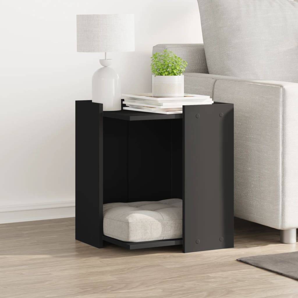 Meuble cache litière pour chat en bois d'ingénierie multifonction Noir – ComfortXL Pet Living - Image 3