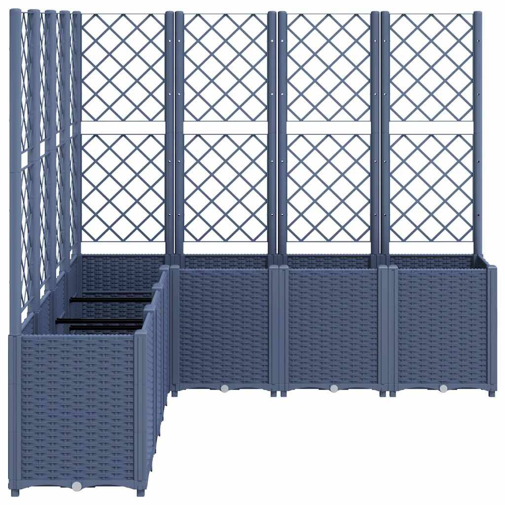 Jardinière modulable avec treillis PP pour plantes grimpantes Jardin Bleu Gris 160x160cm – ComfortXL Outdoor Living - Image 3