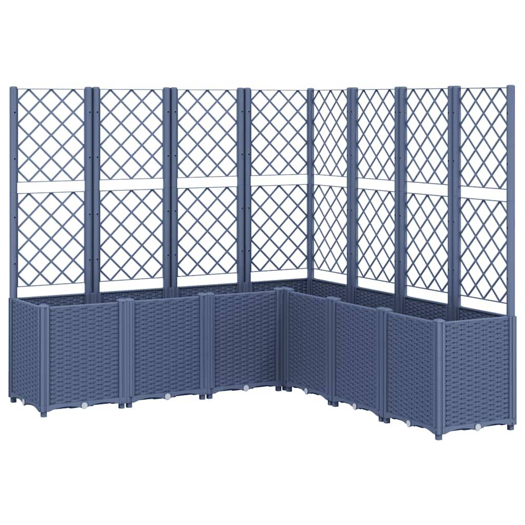 Jardinière modulable avec treillis PP pour plantes grimpantes Jardin Bleu Gris 160x160cm – ComfortXL Outdoor Living - Image 2