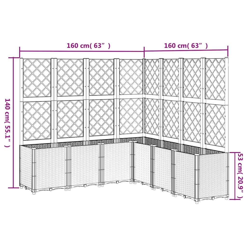 Jardinière modulable avec treillis PP pour plantes grimpantes Jardin Bleu Gris 160x160cm – ComfortXL Outdoor Living - Image 7