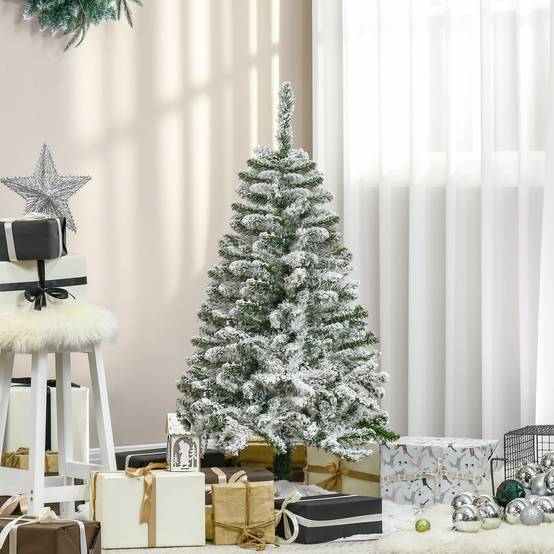 Sapin de Noël Artificiel enneigé 120H cm 200 Branches épines Imitation Nordmann Grand réalisme - Image 3