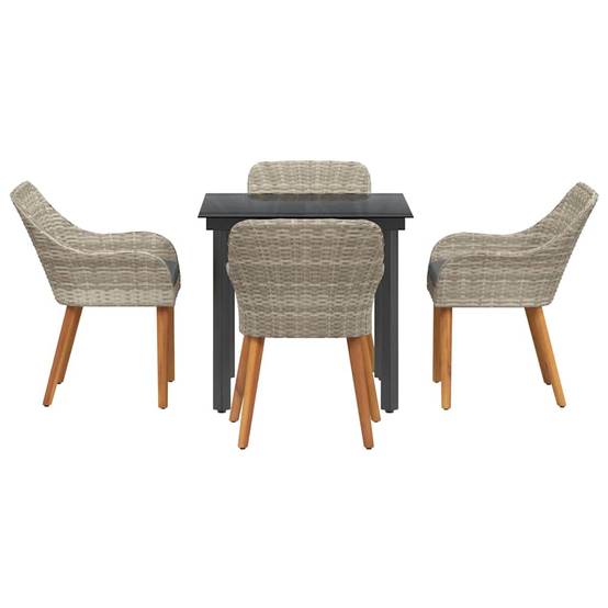 Ensemble Table et Chaises de Jardin 5 Pièces pour 4 Personnes Gris Clair – ComfortXL Outdoor Living - Image 7