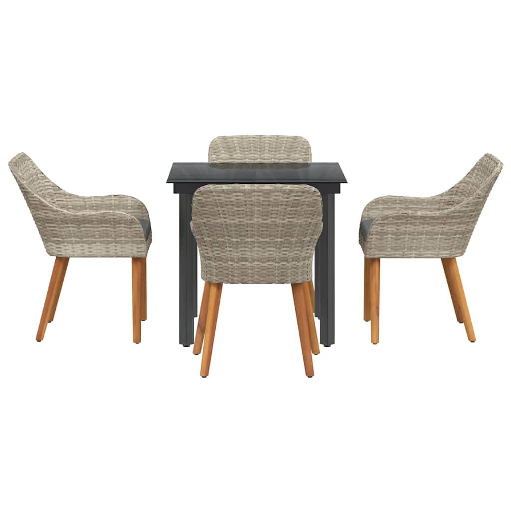 Ensemble Table et Chaises de Jardin 5 Pièces pour 4 Personnes Gris Clair – ComfortXL Outdoor Living - Image 7