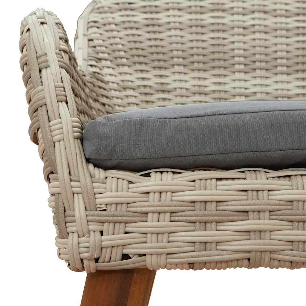 Ensemble Table et Chaises de Jardin 5 Pièces pour 4 Personnes Gris Clair – ComfortXL Outdoor Living - Image 8