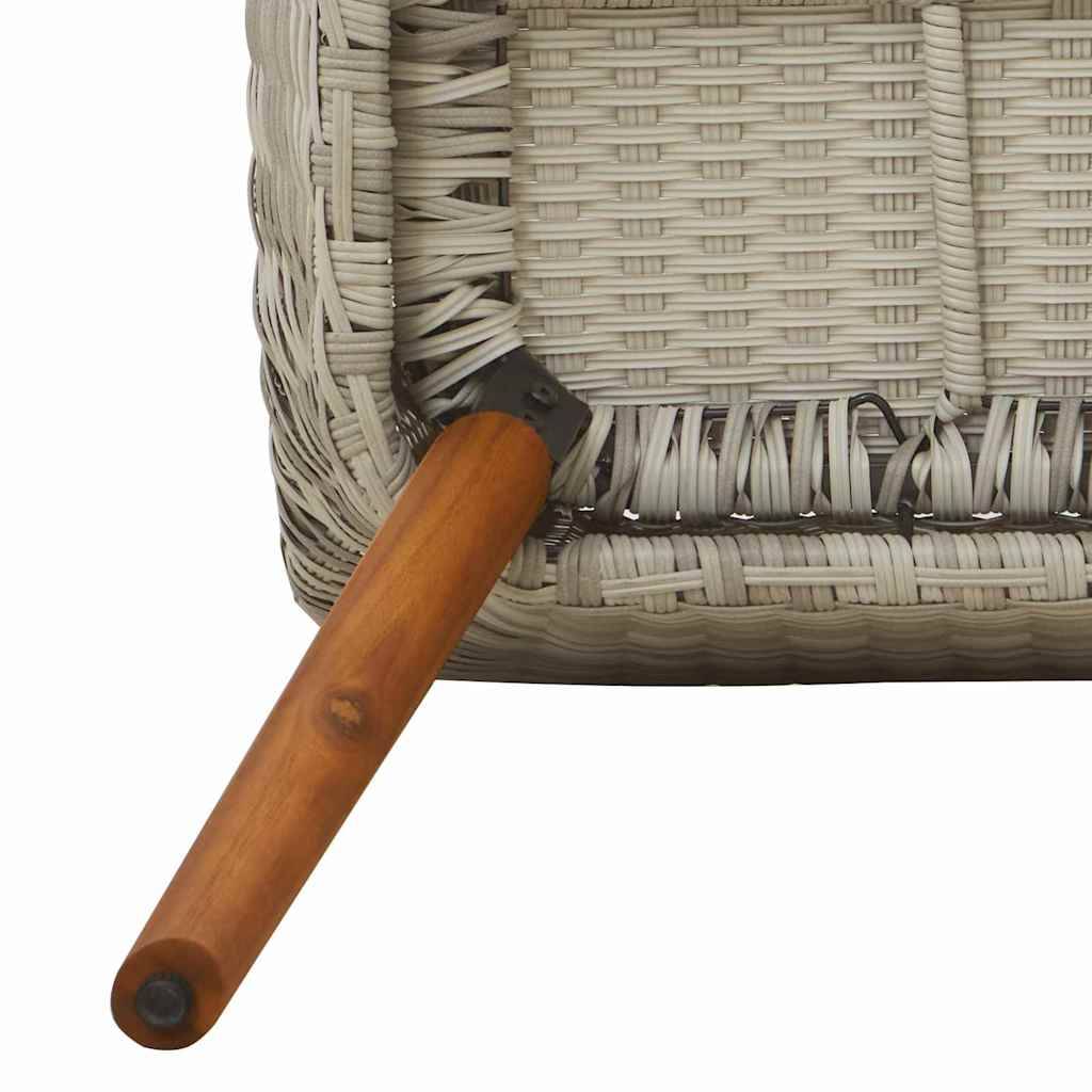 Ensemble Table et Chaises de Jardin 5 Pièces pour 4 Personnes Gris Clair – ComfortXL Outdoor Living - Image 9