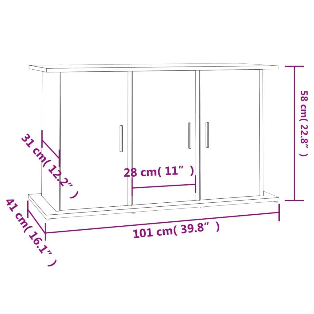Meuble Aquarium Bois Ingénierie avec Rangement 6 Portes pour Salon Sonoma Gris - ComfortXL Outdoor Living - Image 5