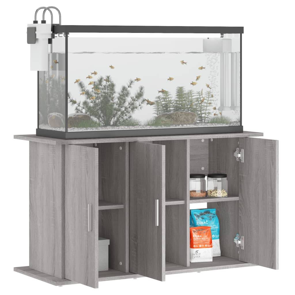 Meuble Aquarium Bois Ingénierie avec Rangement 6 Portes pour Salon Sonoma Gris - ComfortXL Outdoor Living - Image 3