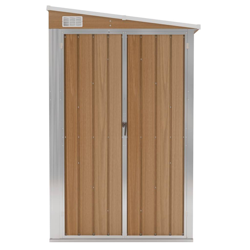 Abri de jardin 1.18m² - Cabane de jardin - Remise de jardin murale Marron 118x100x178 cm Acier galvanisé MAISON CHIC - Image 3