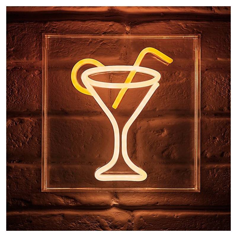 Ostaria - Néon mural USB Verre cocktail Ostaria - Image 1