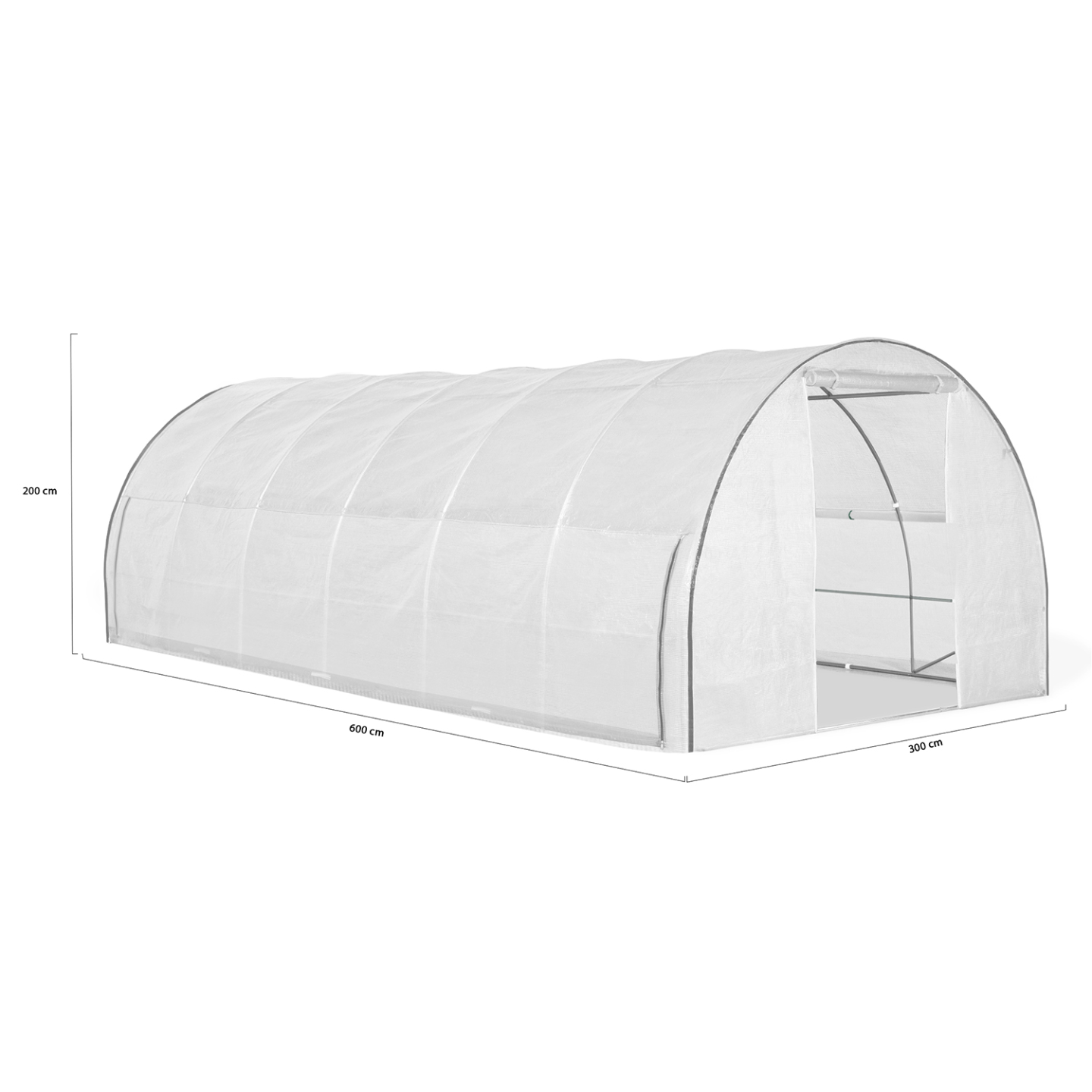Serre tunnel de jardin 18M² blanche relevable avec moustiquaire - Image 7