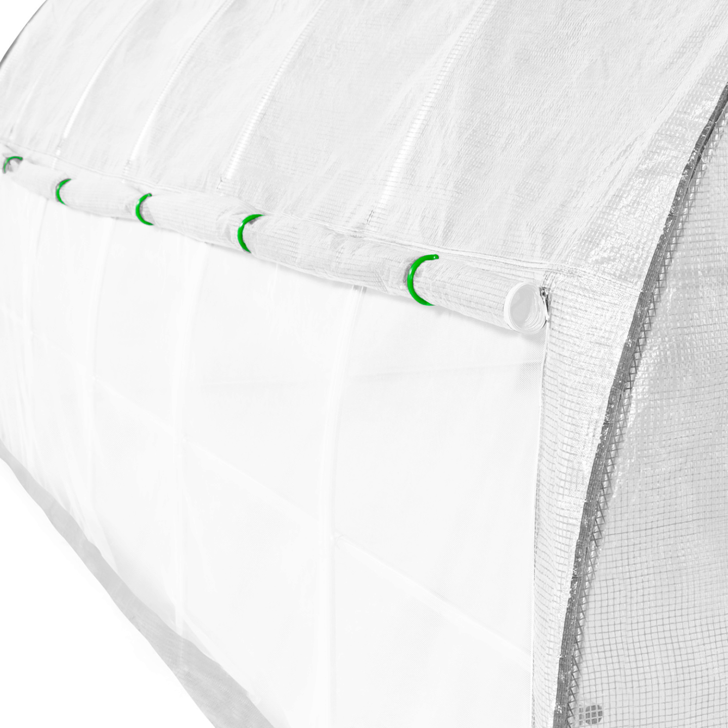 Serre tunnel de jardin 18M² blanche relevable avec moustiquaire - Image 4