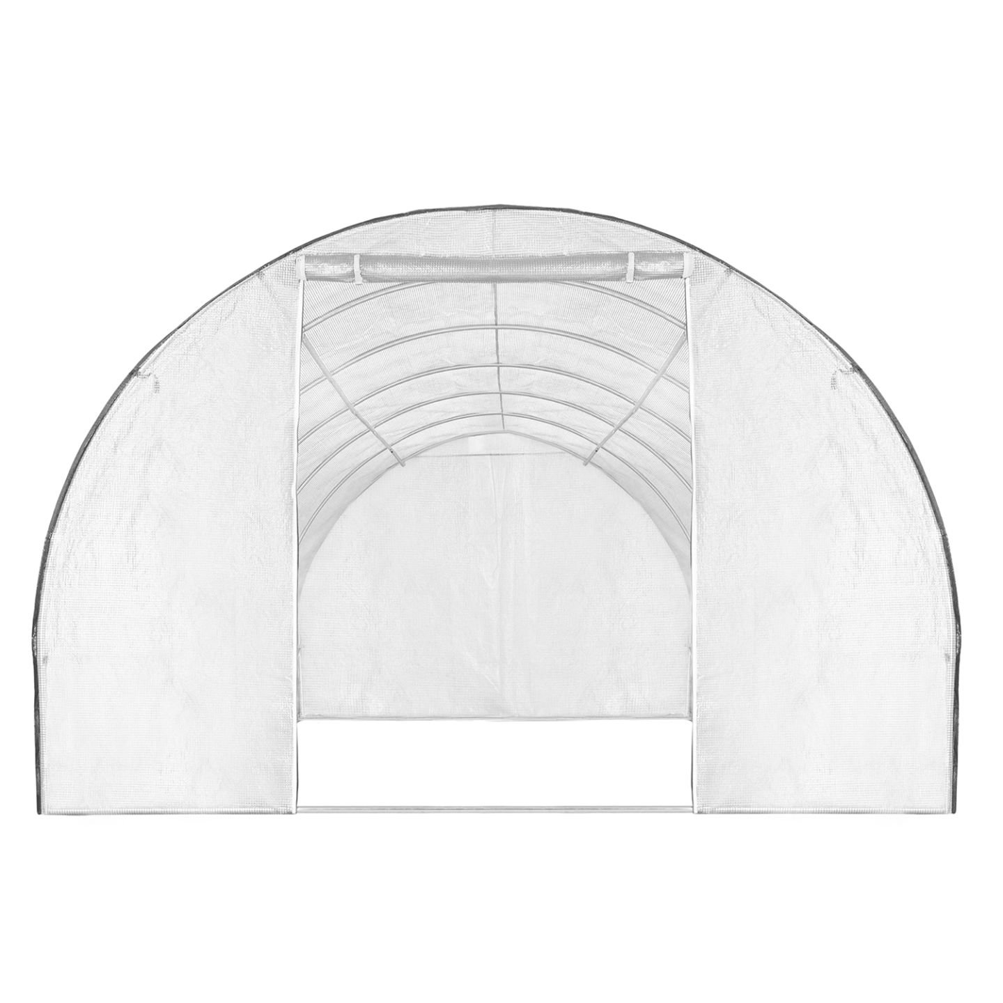Serre tunnel de jardin 18M² blanche relevable avec moustiquaire - Image 8