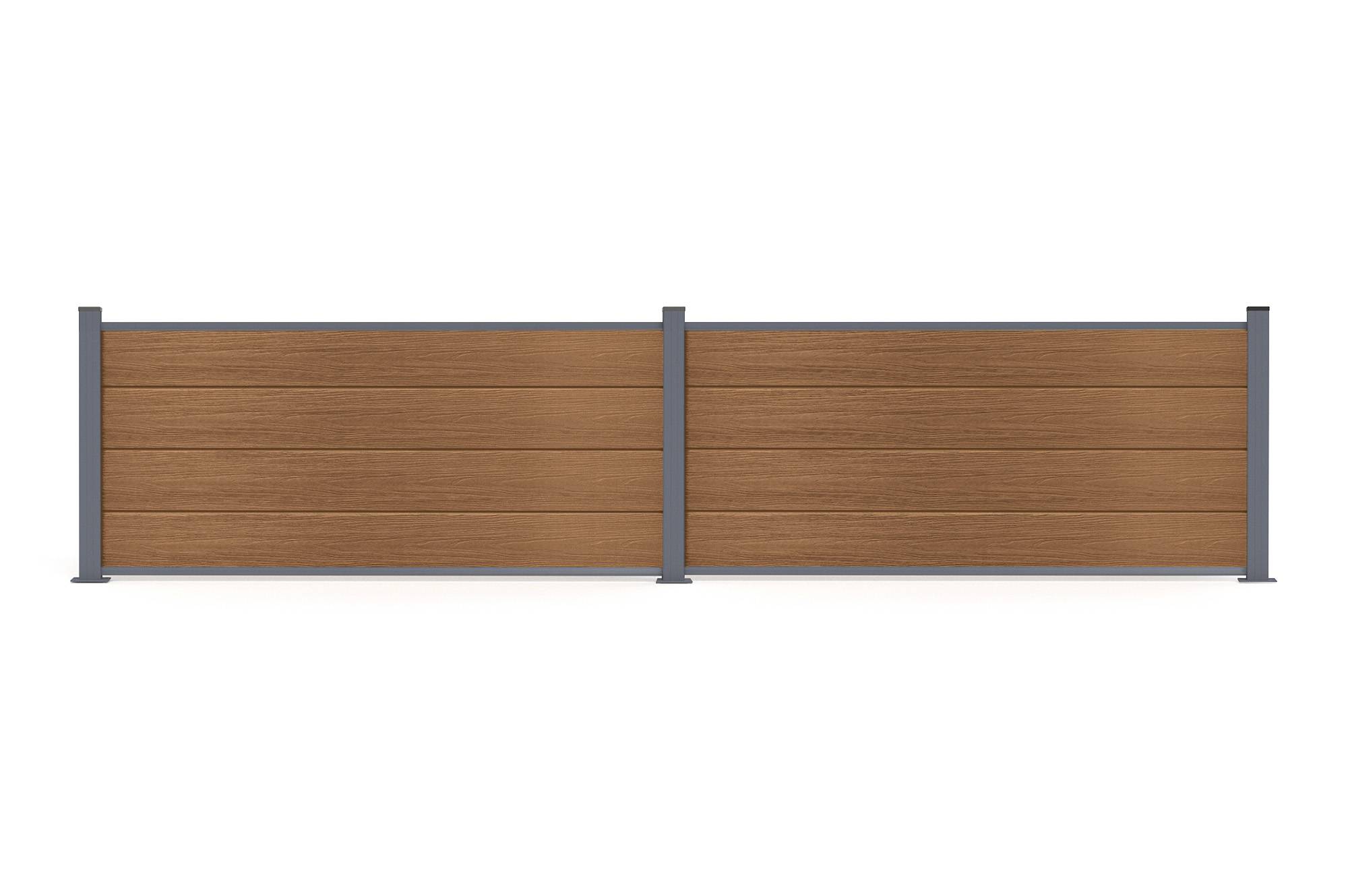 Casanoov Clôture composite Stockhorn 4 m H.90  cm sur plaque finition teck - Image 6