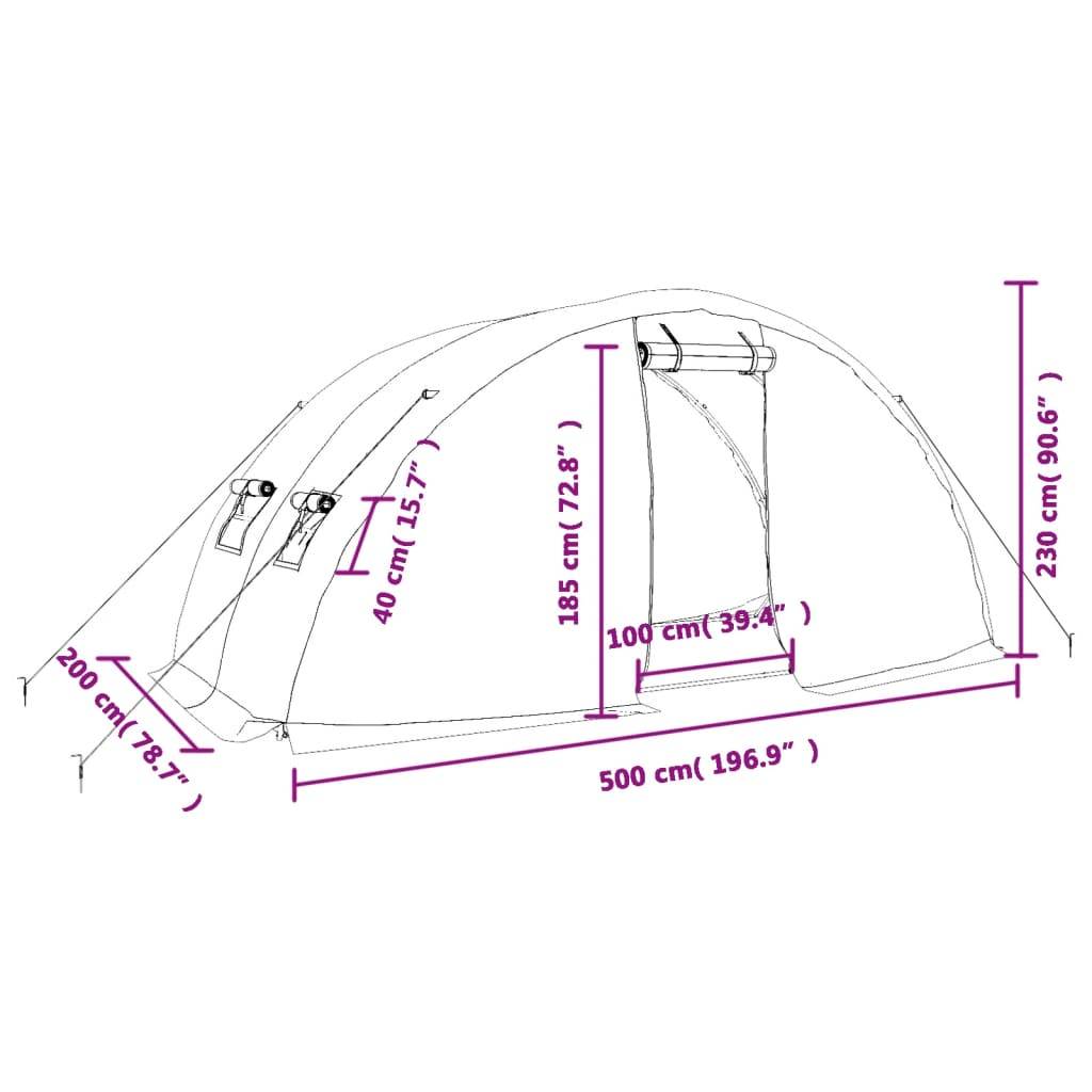 Vidaxl - Serre avec cadre en acier blanc 10 m² 5x2x2,3 m vidaXL 364087 - Image 3