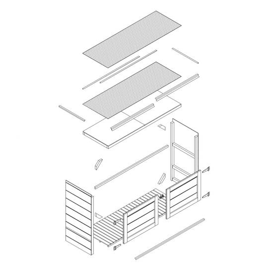 Timbela - Abri de jardin pour poubelles, Cache poubelle extérieur 1,62 m² / 3x240L - Timbela M982A-TUNDRA GREY - Image 7