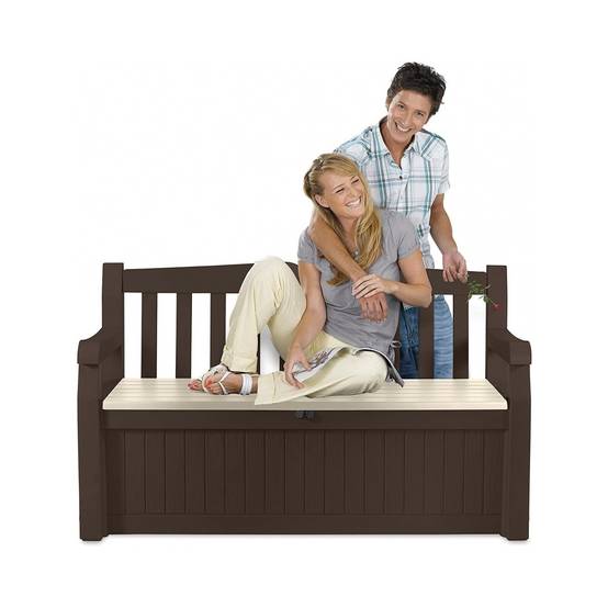 Keter - Coffre de Jardin / Banc 265L Keter Eden Effet bois L140xP60xH84 cm Résiste au gel, intempéries et UV. - Image 3