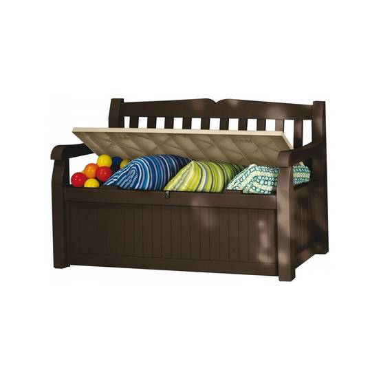 Keter - Coffre de Jardin / Banc 265L Keter Eden Effet bois L140xP60xH84 cm Résiste au gel, intempéries et UV. - Image 2