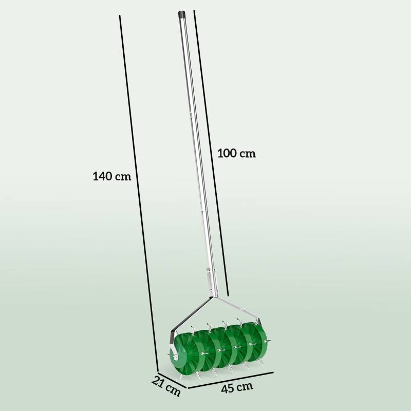PANGIVO - Aérateur de pelouse acier vert 45 x 21 x 140 cm - PANGIVO - Image 3