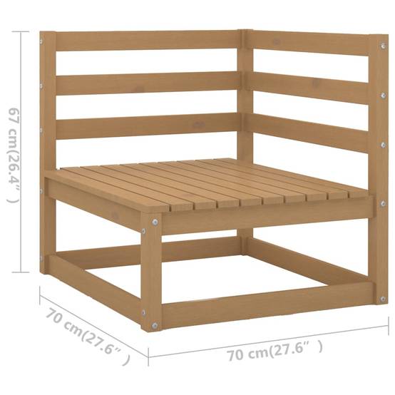 Helloshop26 - Salon de jardin meuble d'extérieur ensemble de mobilier 11 pièces avec coussins marron miel bois de pin - Image 6