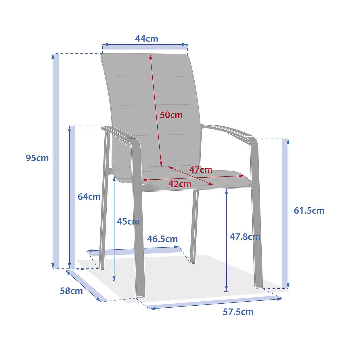 Hesperide - Fauteuil de jardin empilable "Diese" argile & ivoire aluminium et texaline - Hespéride - Image 6