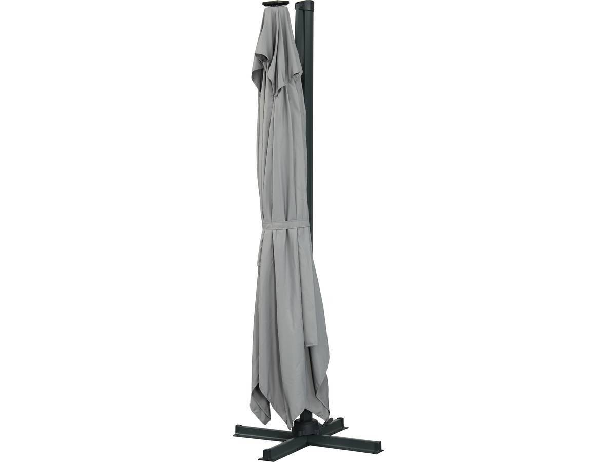 Habitat Et Jardin - Parasol Jardin Déporté Led Alu "sun 3 Luxe" - Carré - 3 X 3 M - Coloris Gris - Dalles Lestées Incluses -habitat Et Jardin - Image 2