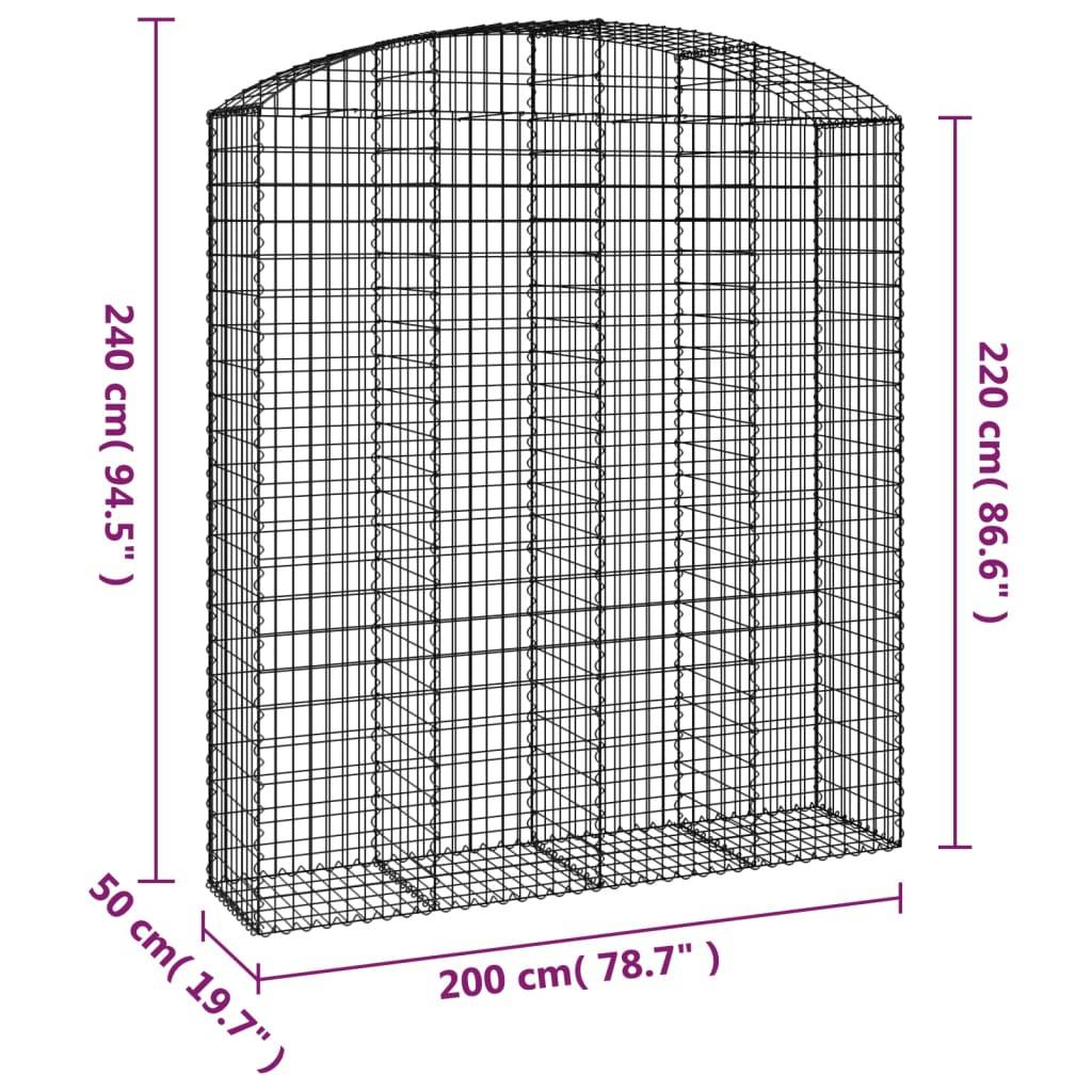 Vidaxl - Panier de gabions arqué 200x50x220/240 cm Fer galvanisé vidaXL 153481 - Image 3