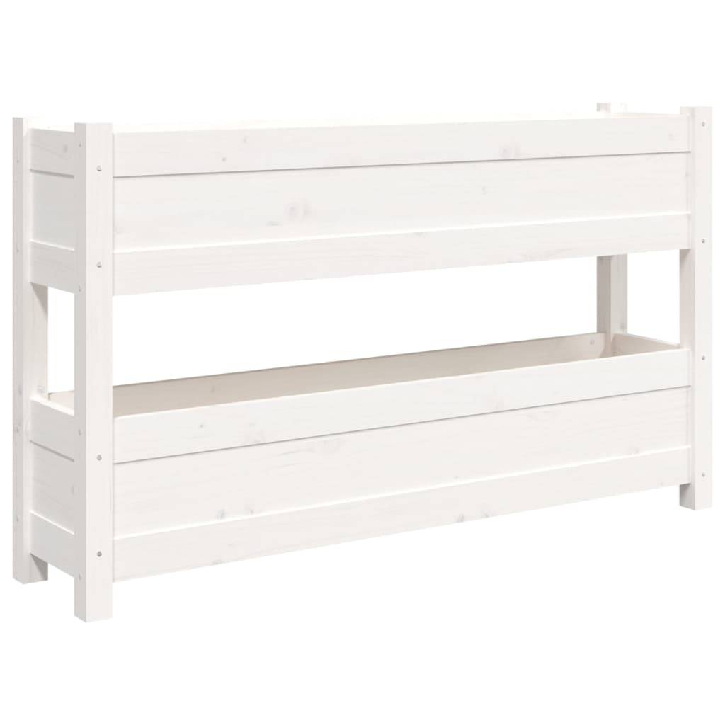 Vidaxl - Jardinière Blanc 112x25x66 cm Bois massif de pin vidaXL 823928 - Image 2