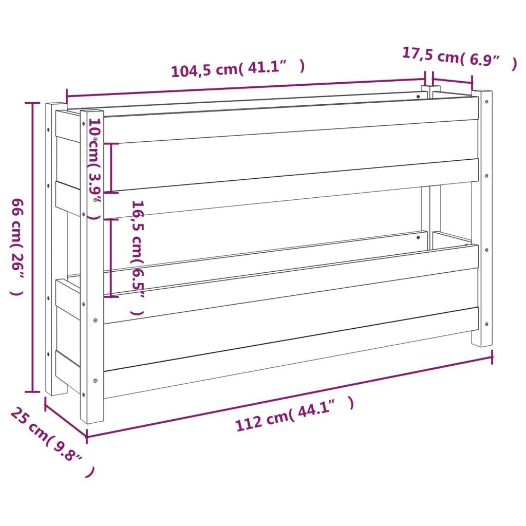 Vidaxl - Jardinière Blanc 112x25x66 cm Bois massif de pin vidaXL 823928 - Image 3
