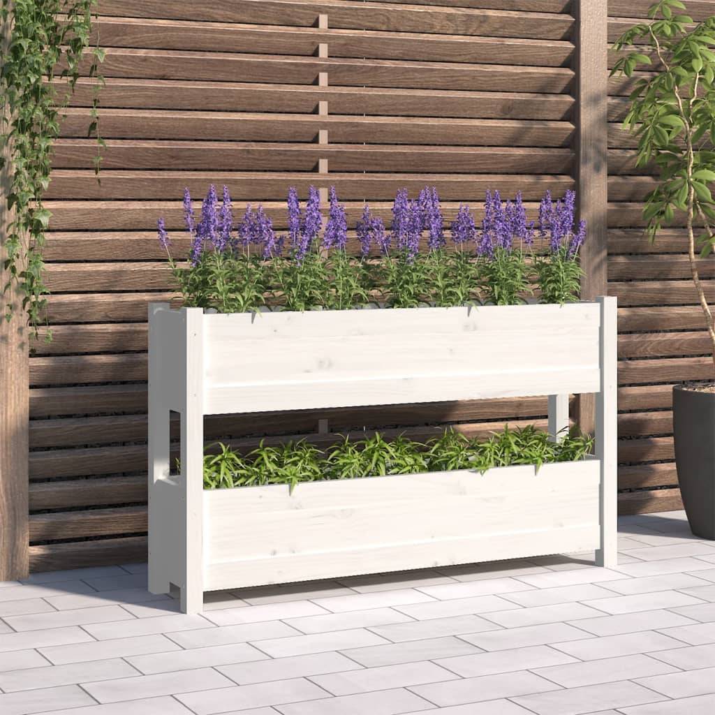 Vidaxl - Jardinière Blanc 112x25x66 cm Bois massif de pin vidaXL 823928 - Image 1