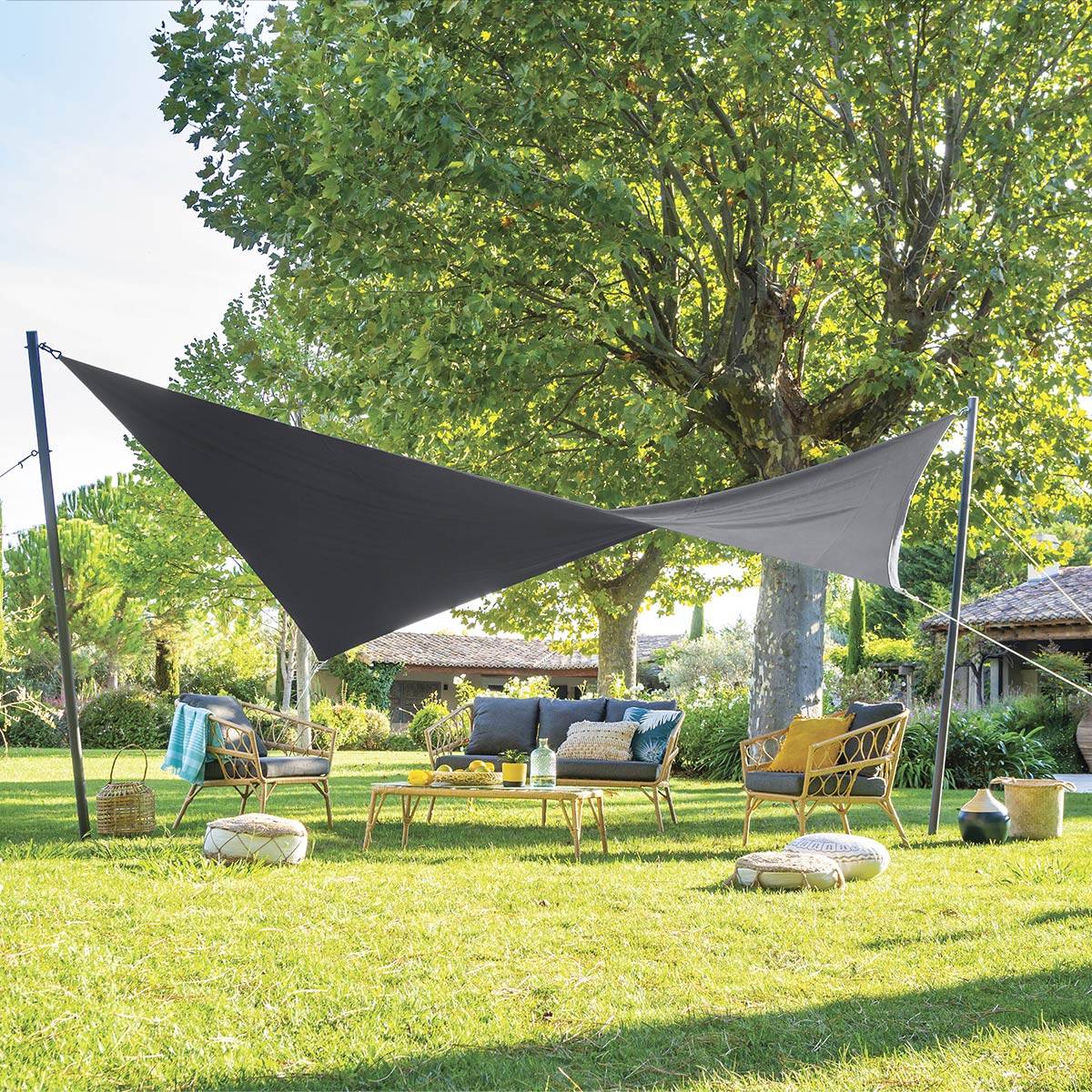 Hesperide - Voile d'ombrage rectangulaire "Shae" ardoise 3x2m en polyester Hespéride - Image 1