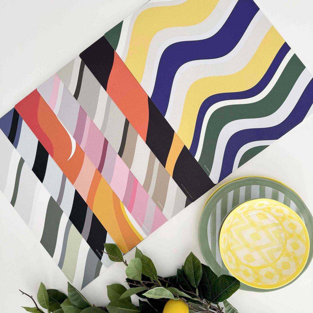 Set de table en vinyle 40 x 30 cm Wave II Lot de 4 sets de table motifs assortis - Image 2