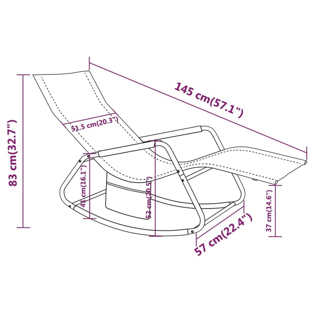 Chaise longue | Transat | Bain de soleil Acier et textilène Noir - Image 7