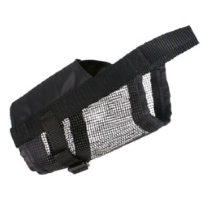 Trixie - Muselière en nylon noir avec maille Trixie Taille S–M Sangle de nez 14/22 cm (Ex : Caniche)