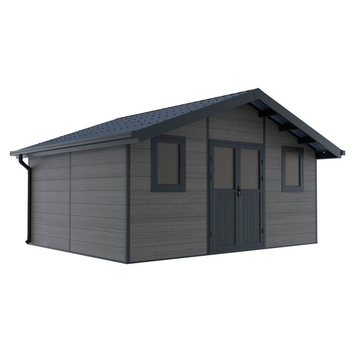 Direct Abris - Abri de Jardin Composite 20m2 Gris ISORA - Cabane de Jardin - Local - Image 3