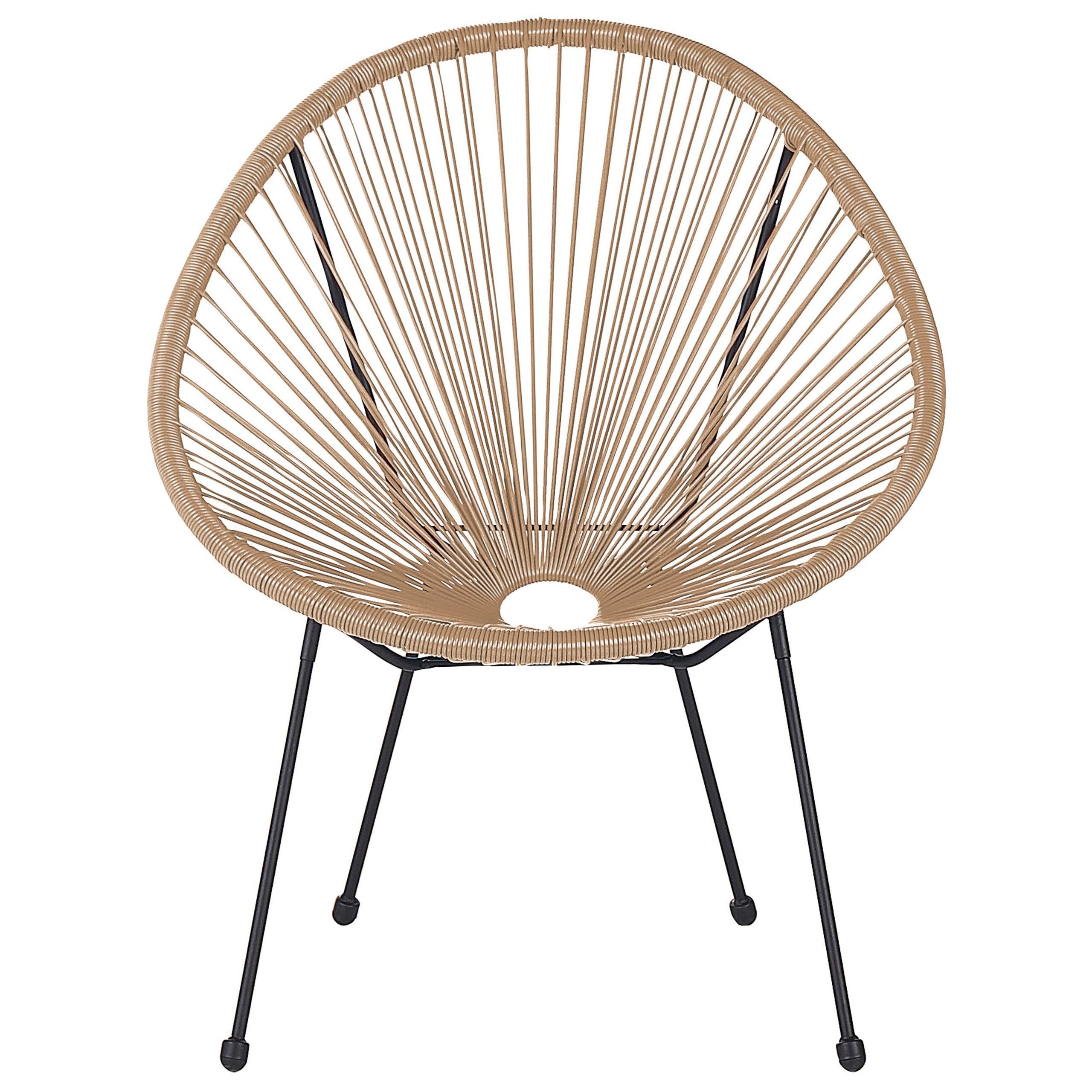 Beliani - Chaises et Table Beige Sable en Polyrotin Verre et Acier Type Spaghetti Design Tendance pour Intérieur ou Extérieur au Style Moderne et Industriel - Image 6